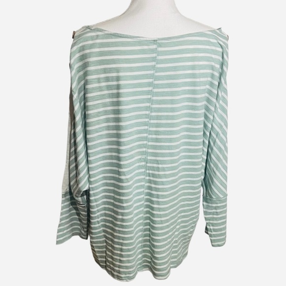 Umgee 3/4 Sleeve Mint & Cream Stripe Top - Picture 3 of 5